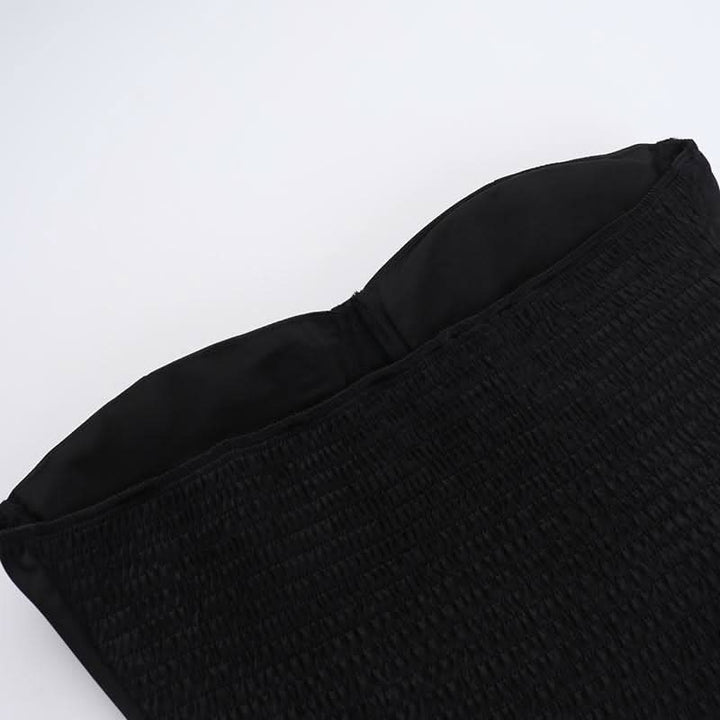 Sweetheart neck backless solid tube mini dress  | Festival Outfits Women