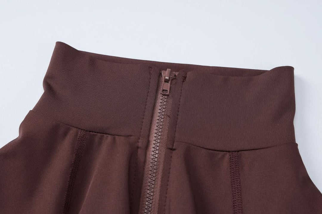 High neck long sleeve zip-up pant set  | Festival Outfits Women