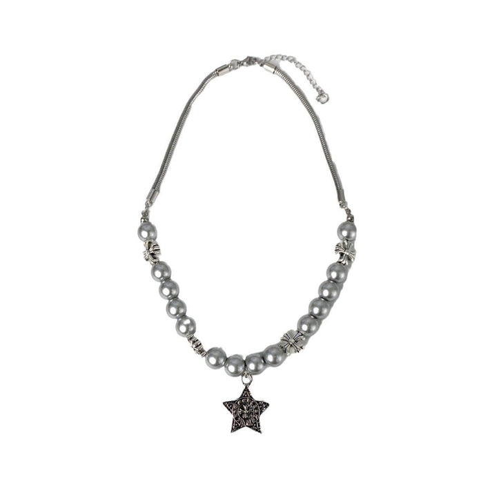 Star pendant faux pearl choker necklace  | Festival Outfits Women