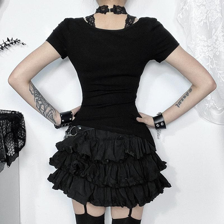 Takalmin dogon hannu na u neck halter lace mara tsari | Kayan Biki na Mata