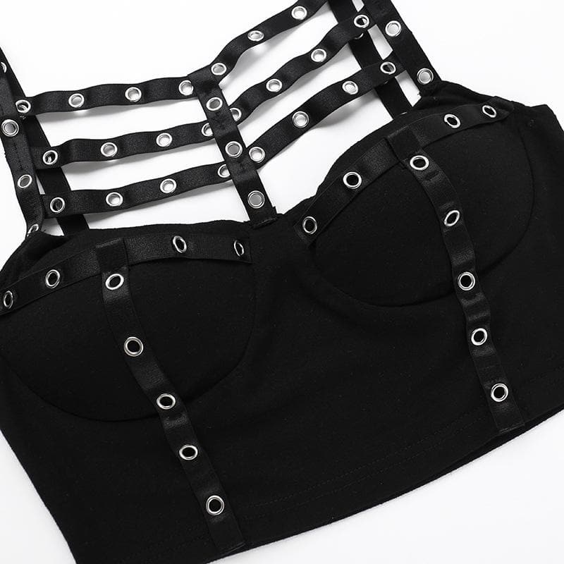 Hollow out backless solid sleeveless crop cut out top  | Festival Outfits Women