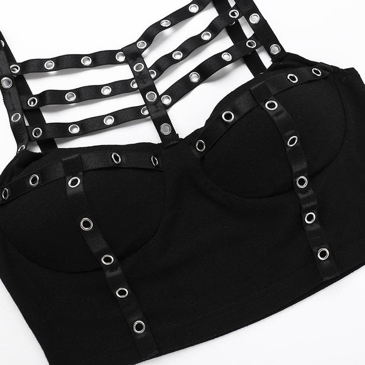 Hollow out backless solid sleeveless crop cut out top  | Festival Outfits Women