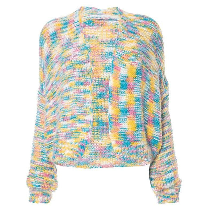 Knitted long sleeve contrast coat top-final-sale  | Festival Outfits Women