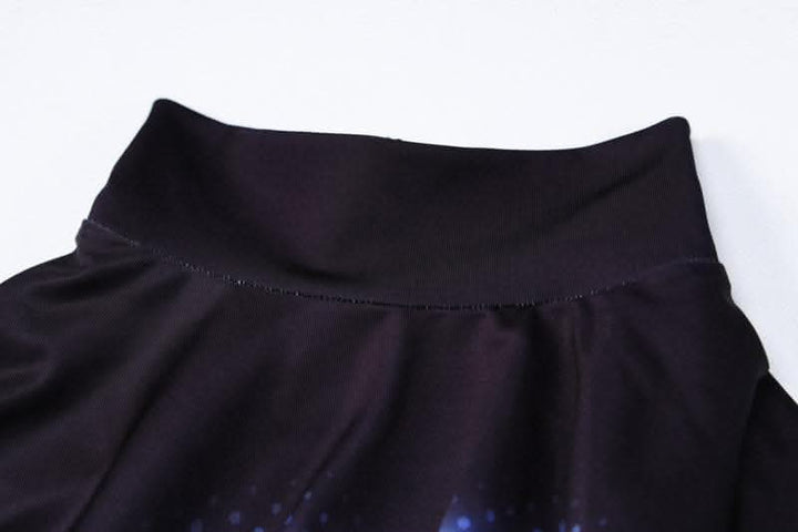 Zip-up long sleeve contrast polka dot thermal print high neck jumpsuit - Final Sale-final-sale  | Festival Outfits Women