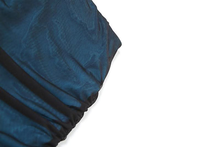 Ruched mesh patchwork maxi skirt  | Festival Outfits Women