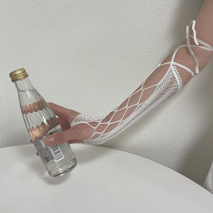 Hollow out solid self tie gloves  | Festival Outfits Women