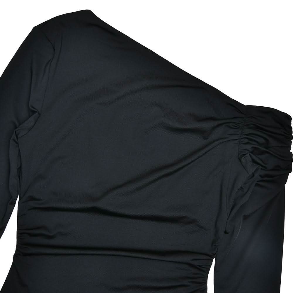 One shoulder long sleeve solid bodysuit  | Festival Outfits Women
