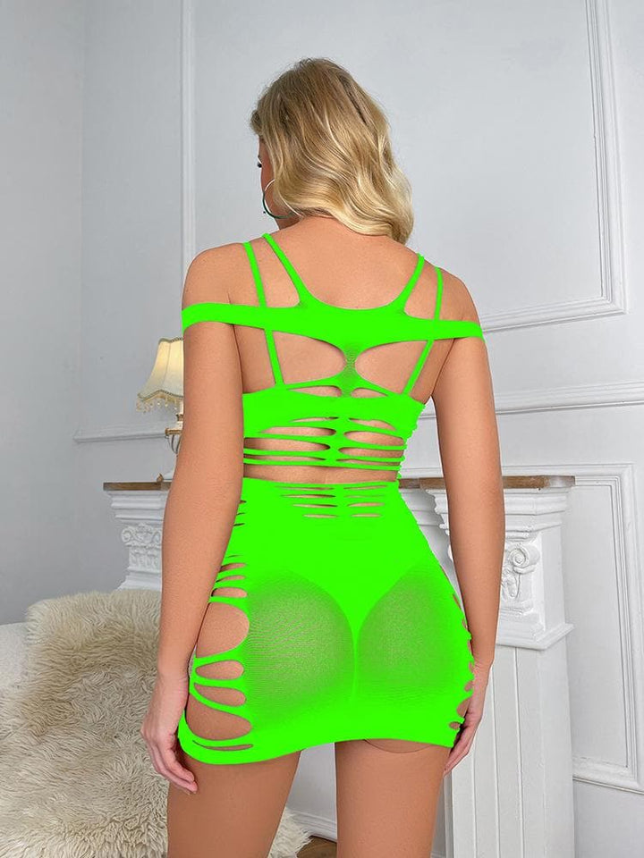 Off shoulder hollow out strappy cami cut out mini dress  | Festival Outfits Women