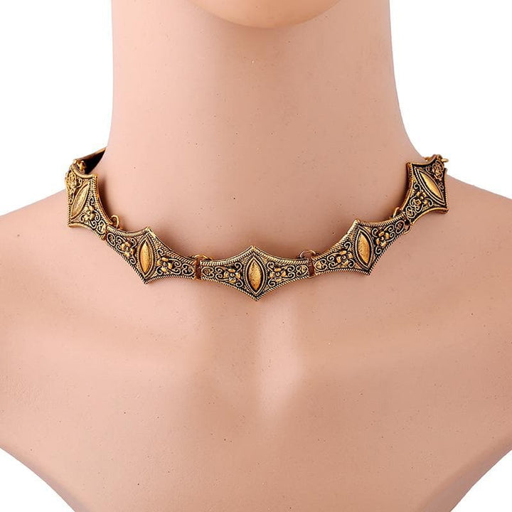 Flower metal chain adjustable choker necklace  | Festival Outfits Women