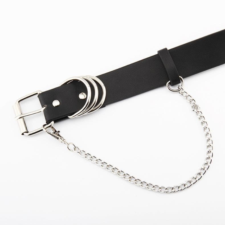 Buckle metal chain PU leather belt  | Festival Outfits Women