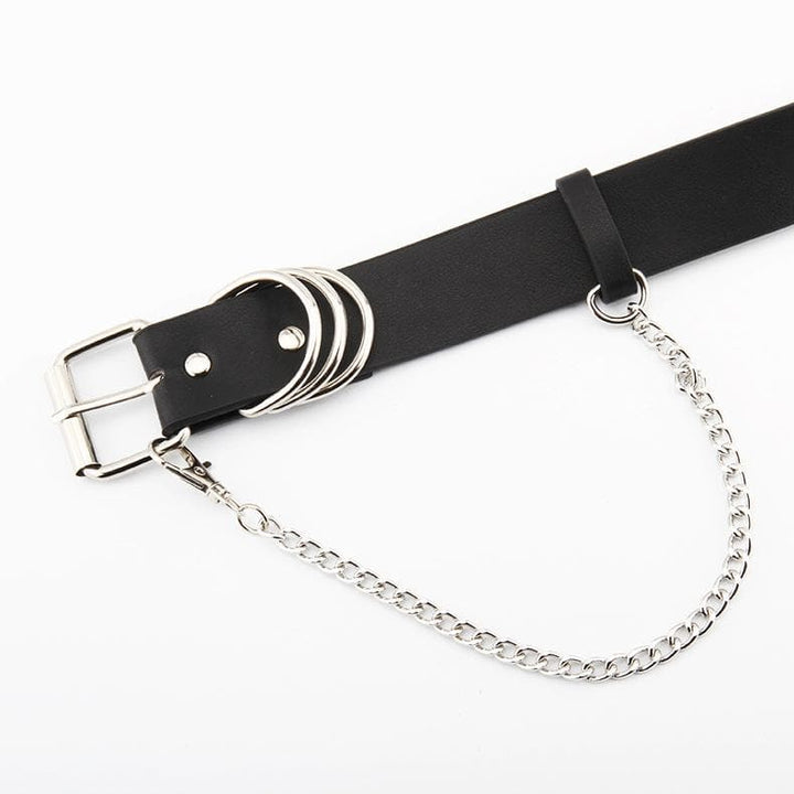 Buckle metal chain PU leather belt  | Festival Outfits Women