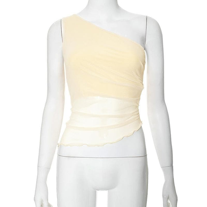 Rigar raga mai kauri da kafada ɗaya mara hannu | Kayan Biki na Mata