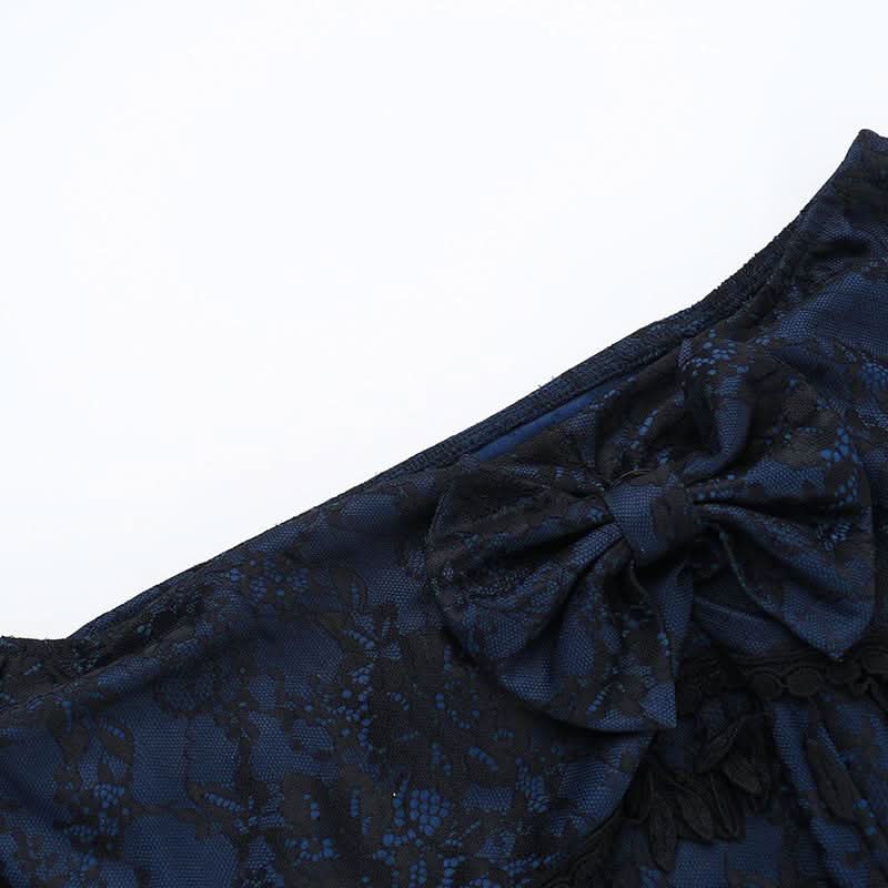 Off shoulder bowknot tassels lace top  | Festival Outfits Women