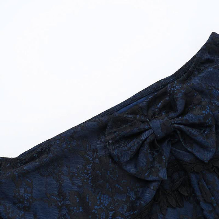 Off shoulder bowknot tassels lace top  | Festival Outfits Women