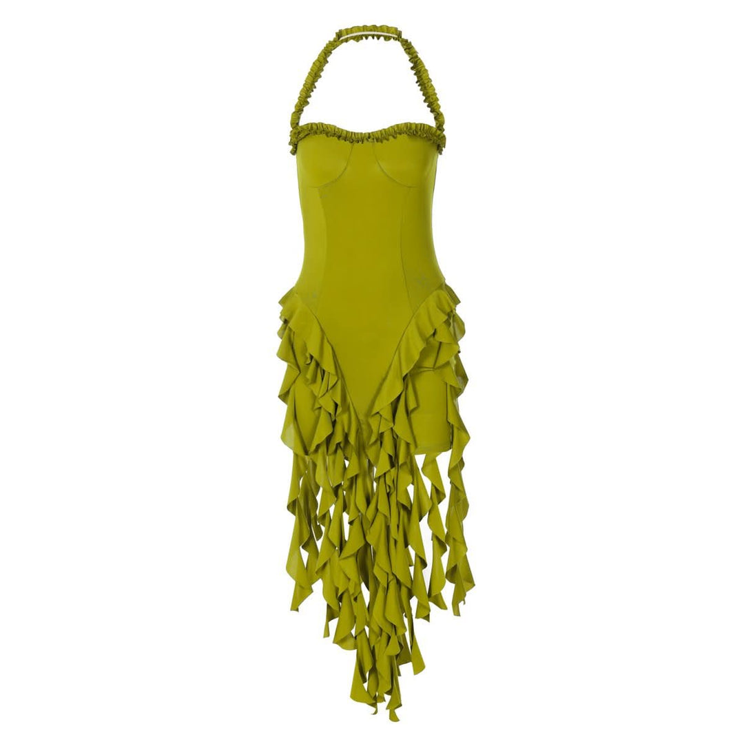 Halter ruffle backless midi dress | Festival Outfits Women Halibuy Halter ruffle backless midi dress | Festival Outfits Women Halibuy