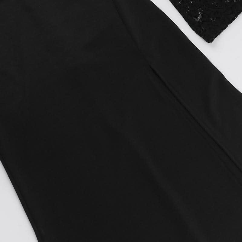 Sweetheart neck long sleeve self tie slit maxi dress  | Festival Outfits Women