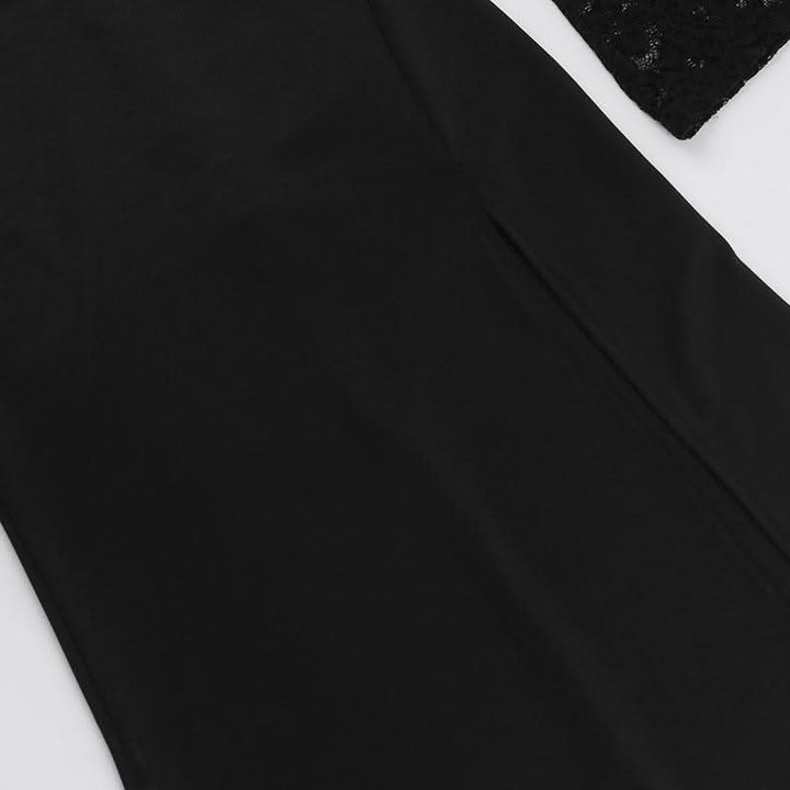 Sweetheart neck long sleeve self tie slit maxi dress  | Festival Outfits Women