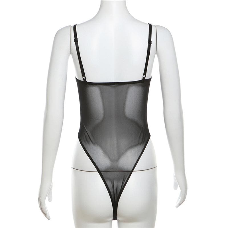 Kayan kwalliya na Patchwork v neck lace contrast bodysuit | Kayan bikin mata