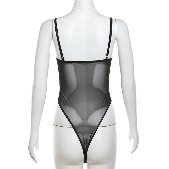 Kayan kwalliya na Patchwork v neck lace contrast bodysuit | Kayan bikin mata