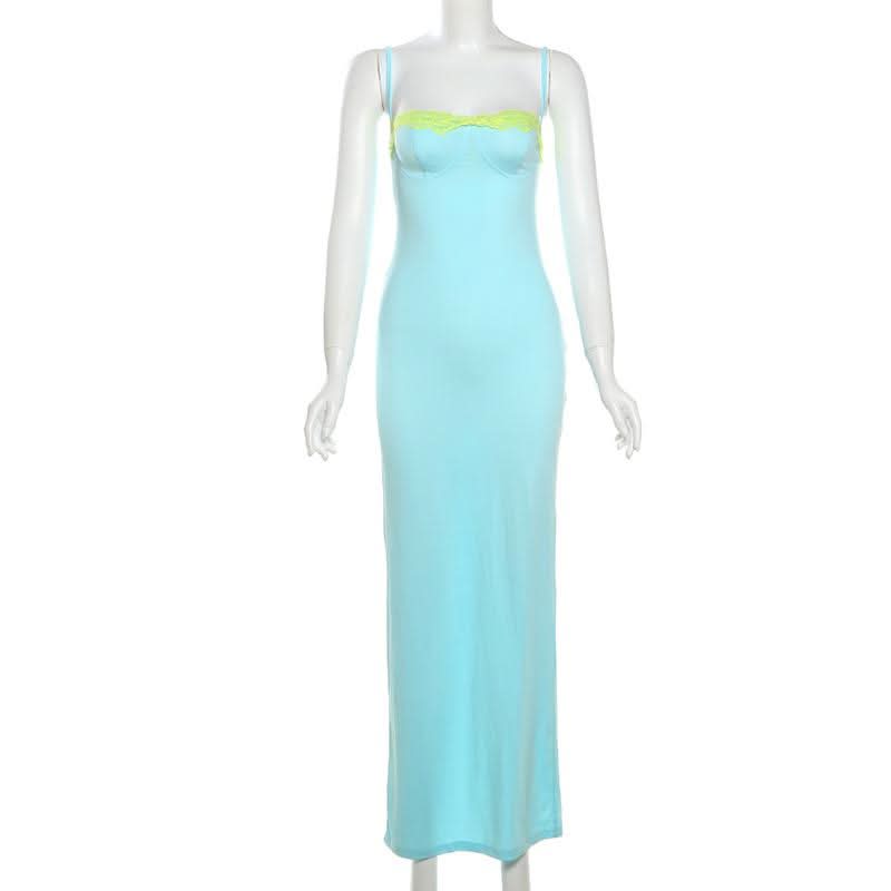 Lace hem backless cami maxi dress  | Festival Outfits Women