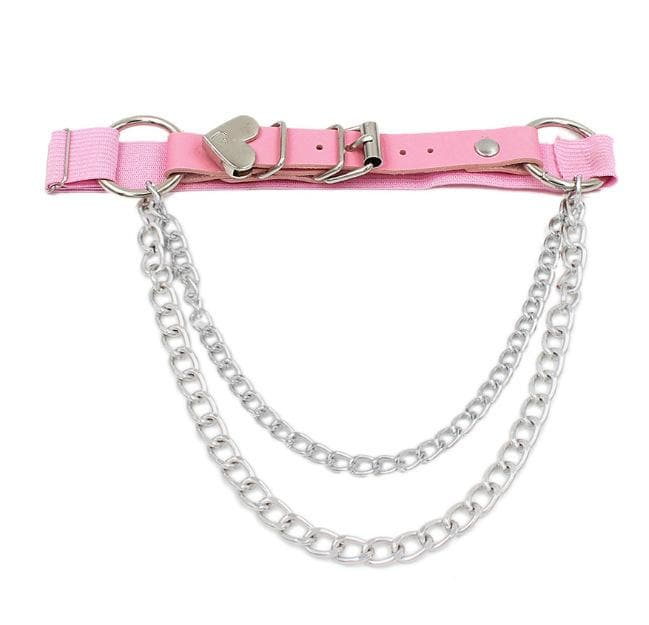 PU leather metal chain adjustable thigh band  | Festival Outfits Women