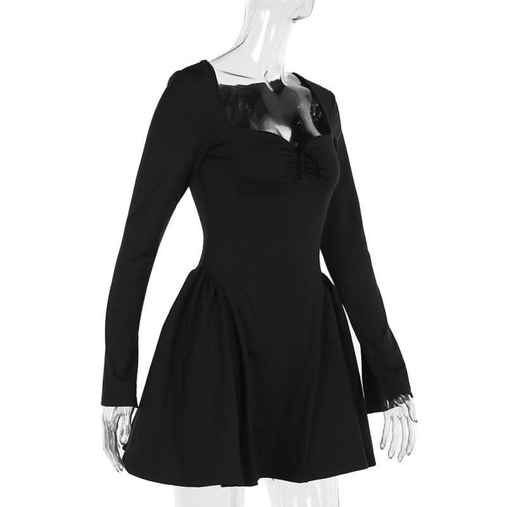 Long sleeve sweetheart neck bowknot mini dress  | Festival Outfits Women