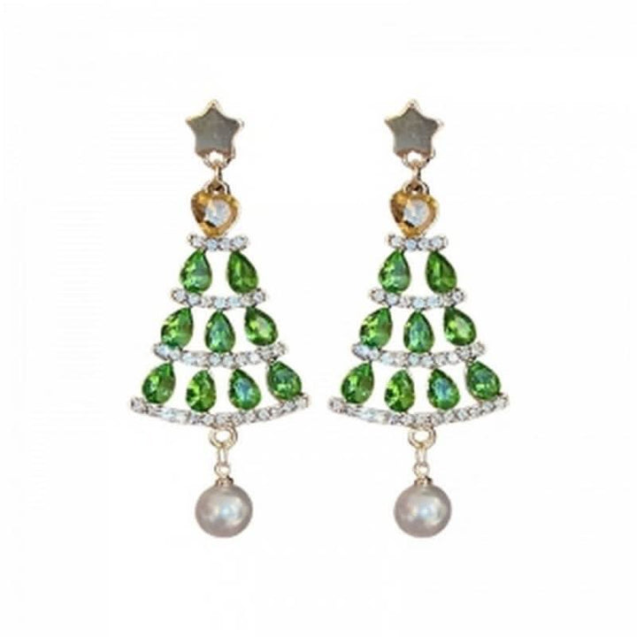 Faux pearl pendant christmas tree decor drop earrings  | Festival Outfits Women