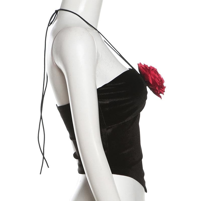 Tufafin fensir na Halter velvet mai laushi mara baya | Kayan Biki na Mata