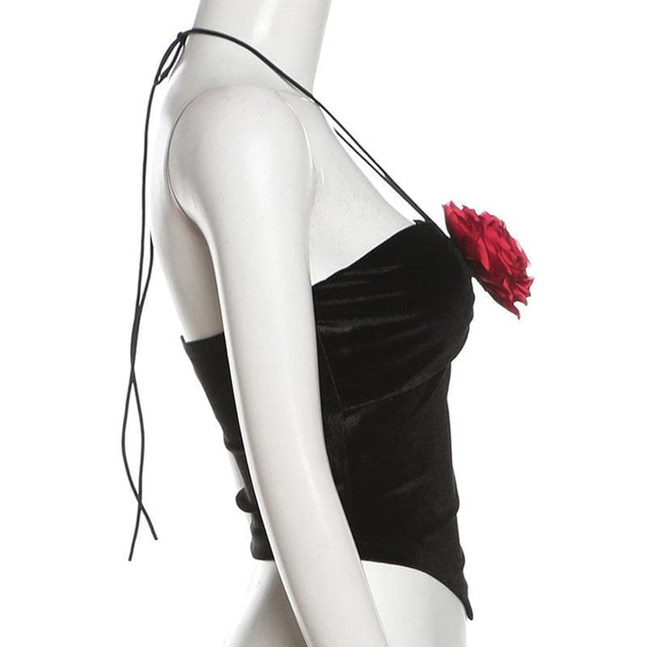 Tufafin fensir na Halter velvet mai laushi mara baya | Kayan Biki na Mata