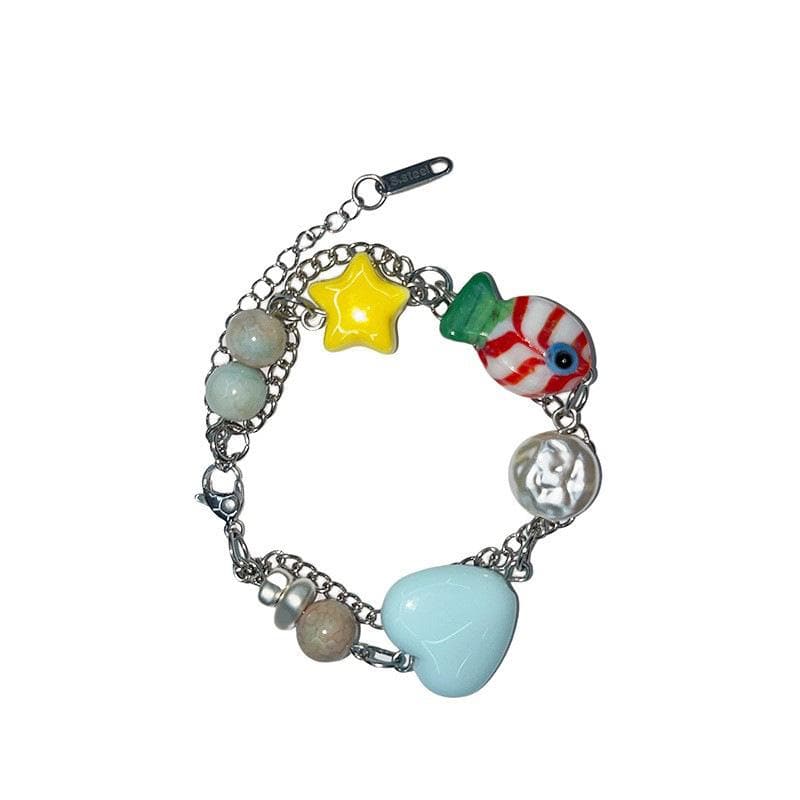 Multicolor star metal chain bracelet  | Festival Outfits Women