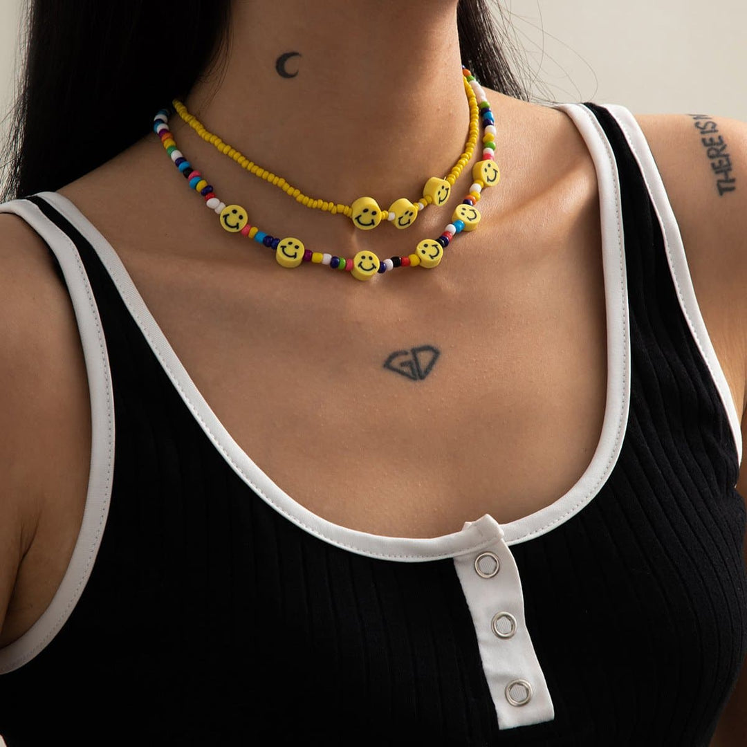 Multicolor beaded 3 pcs necklace  | Festival Outfits Women