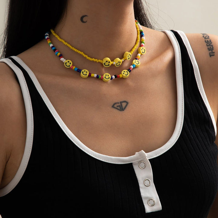 Multicolor beaded 3 pcs necklace  | Festival Outfits Women