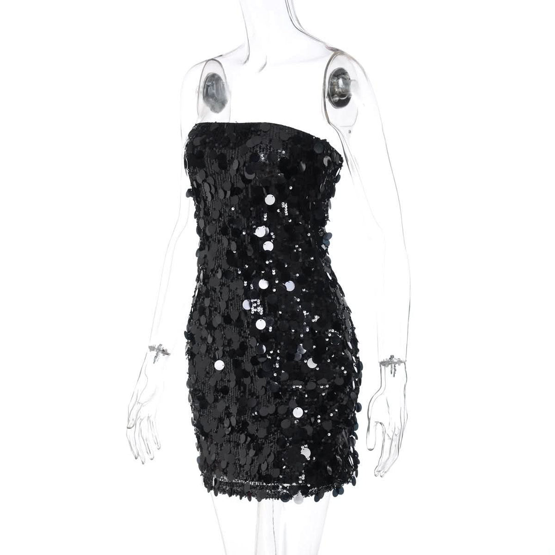 Glitter backless tube mini dress  | Festival Outfits Women