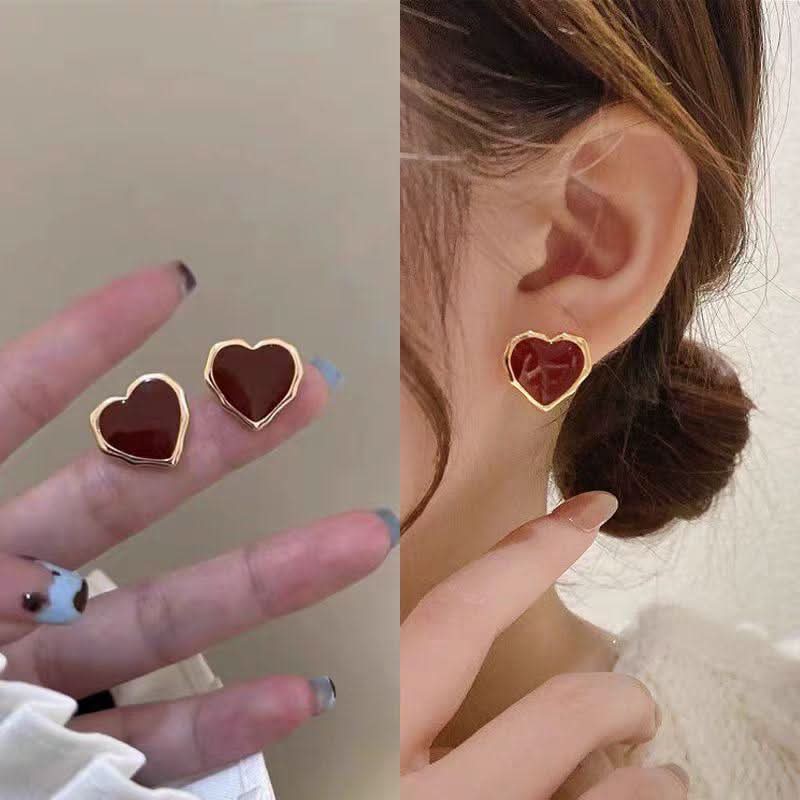 Bowknot heart faux pearl pendant stud earrings  | Festival Outfits Women