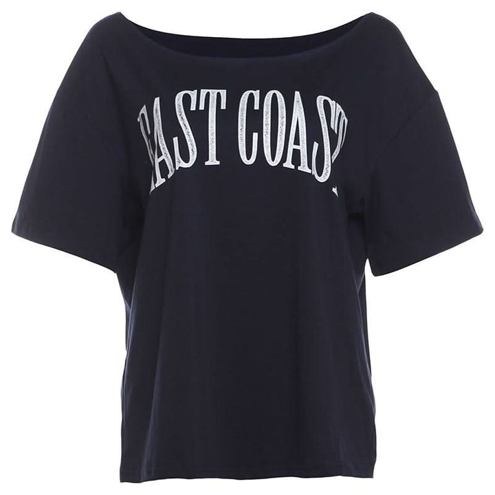 Short sleeve letter pattern round neck contrast top  | Festival Outfits Women