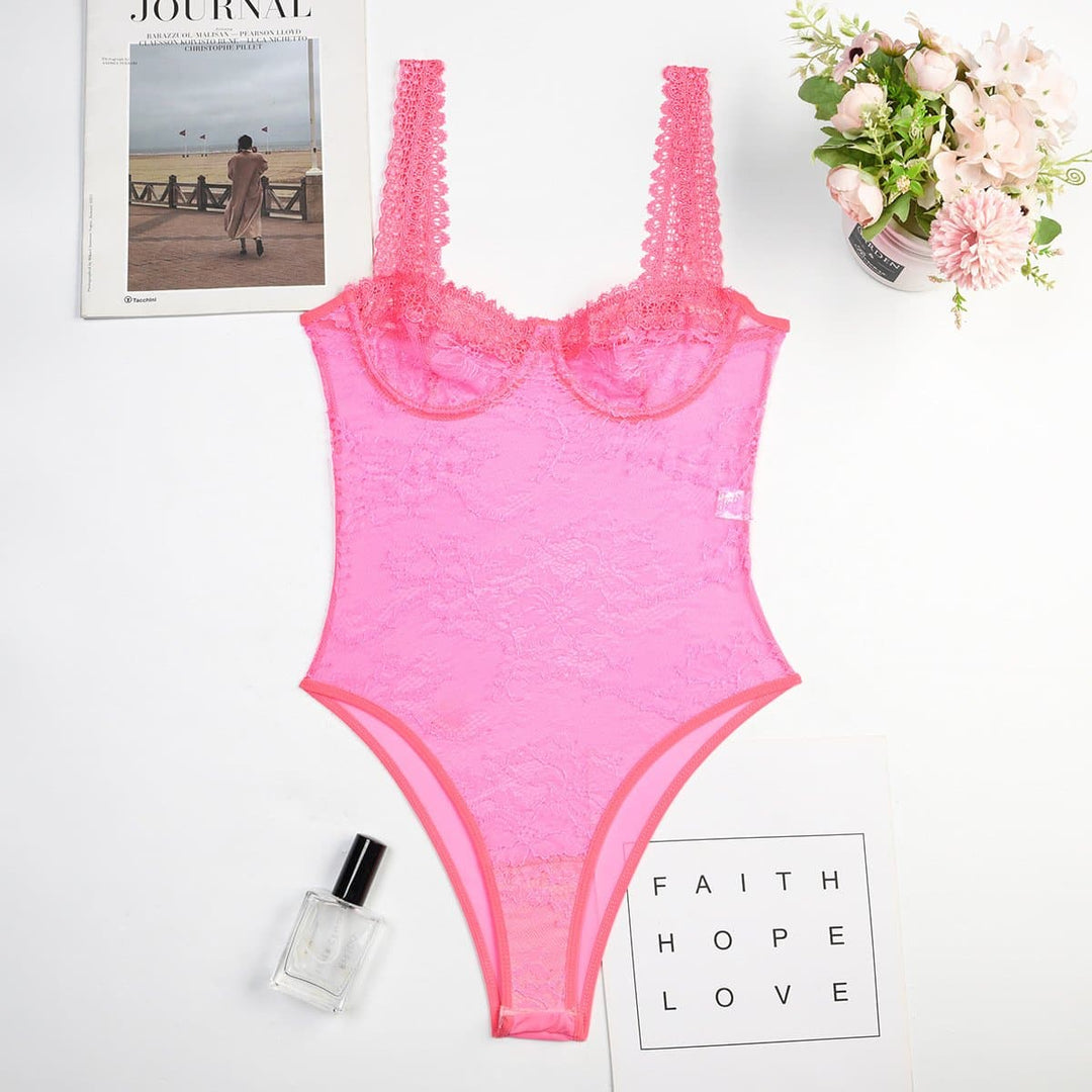 Sheer lace see through backless cami bodysuit  | Festival Outfits Women