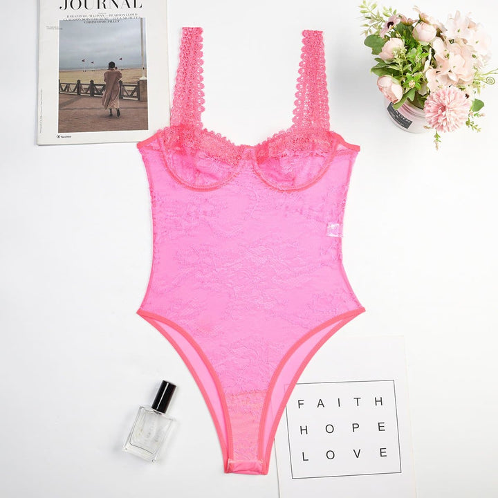 Sheer lace see through backless cami bodysuit  | Festival Outfits Women