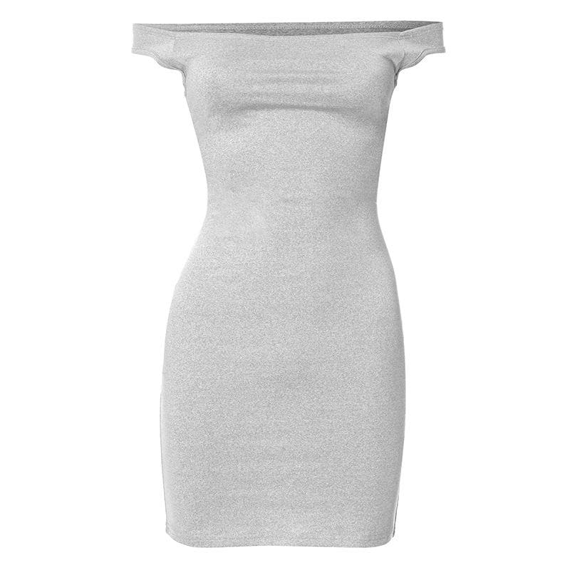 Off shoulder solid backless mini dress  | Festival Outfits Women-final-sale