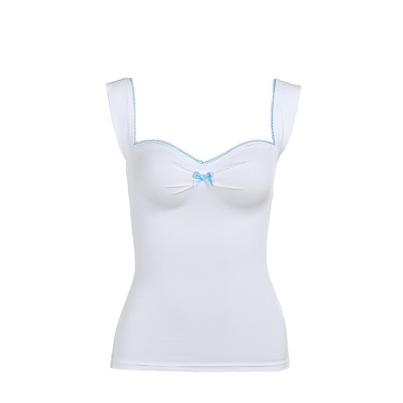 Ruched bowknot lace hem cami top | Kayan Biki na Mata