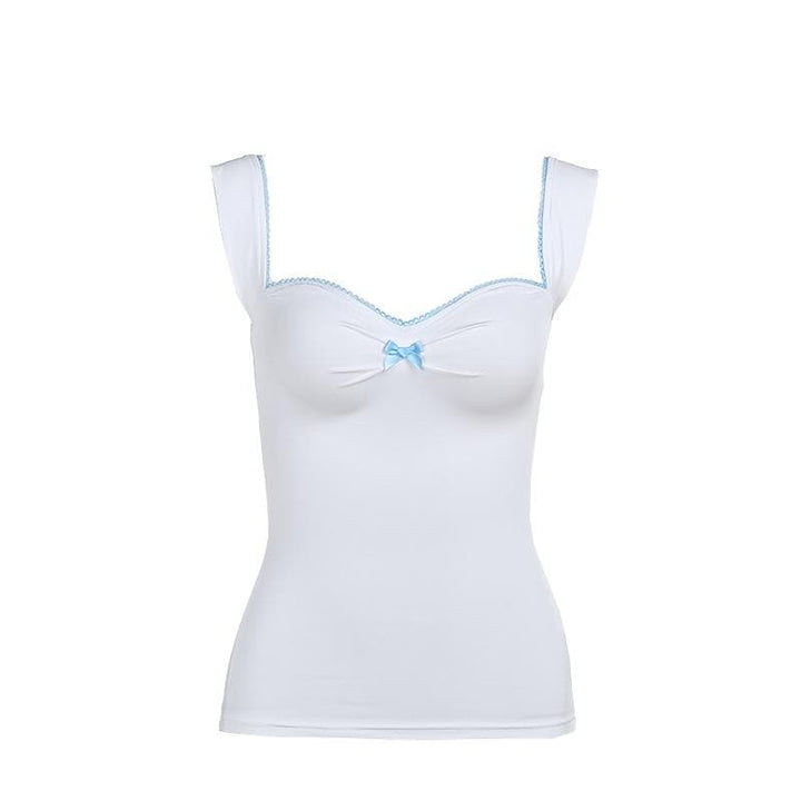 Ruched bowknot lace hem cami top | Kayan Biki na Mata