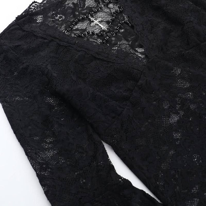 Long sleeve v neck lace top  | Festival Outfits Women