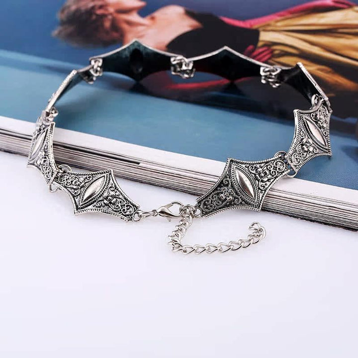 Flower metal chain adjustable choker necklace  | Festival Outfits Women