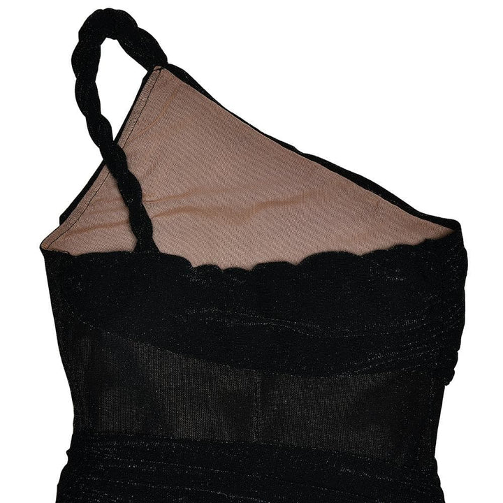 One shoulder irregular patchwork slit cami maxi dress  | Festival Outfits Women