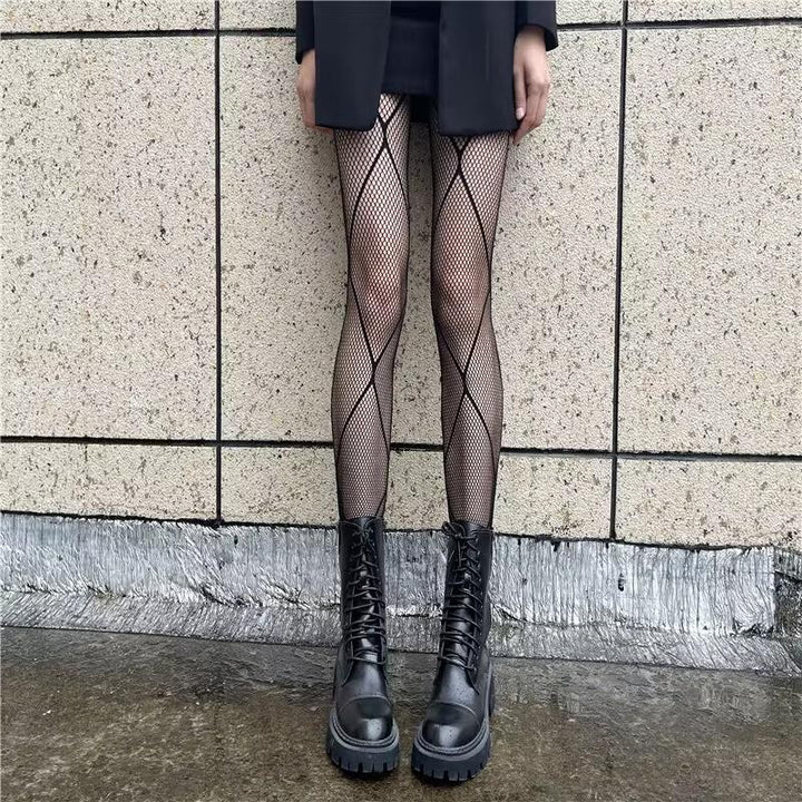 Diamond pattern fishnet tights  | Festival Outfits Women