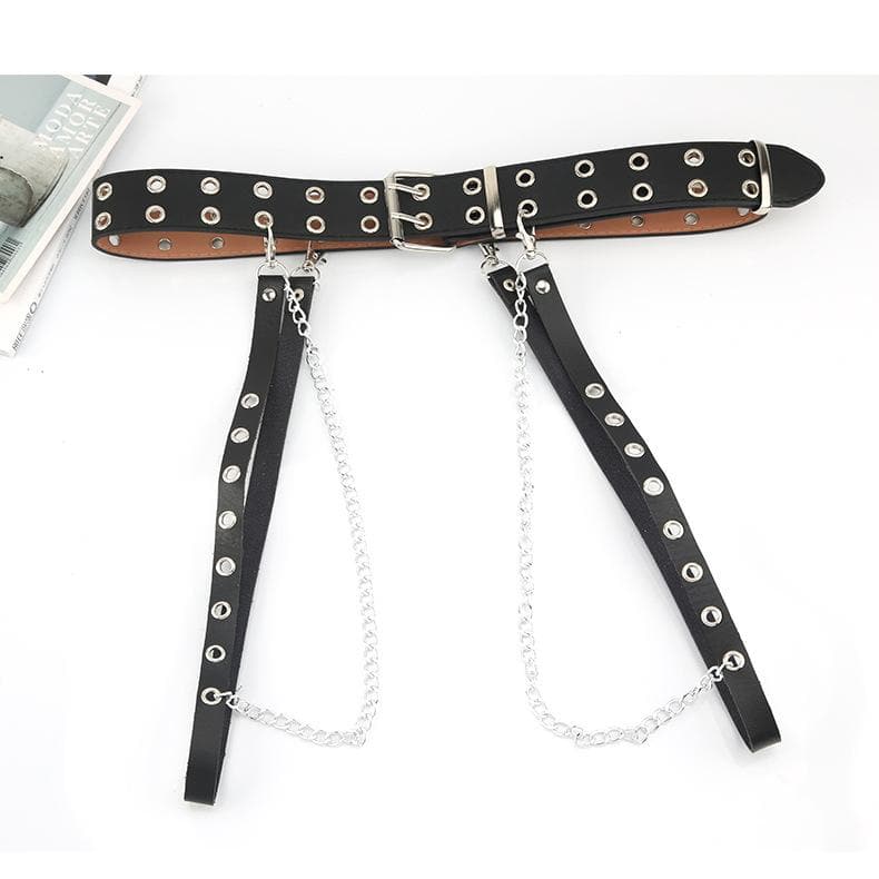 Layered adjustable metal chain belt  | Festival Outfits Women