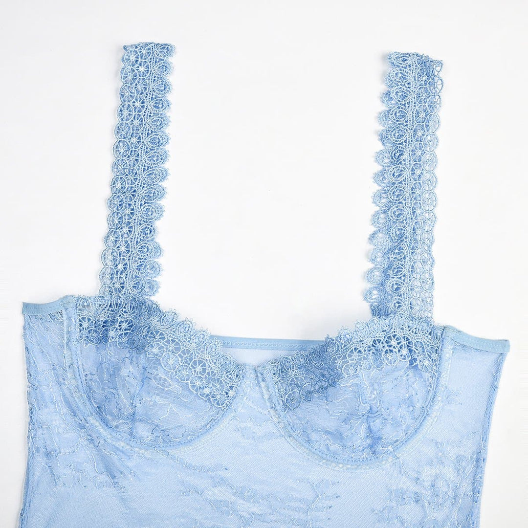 Sheer lace see through backless cami bodysuit  | Festival Outfits Women