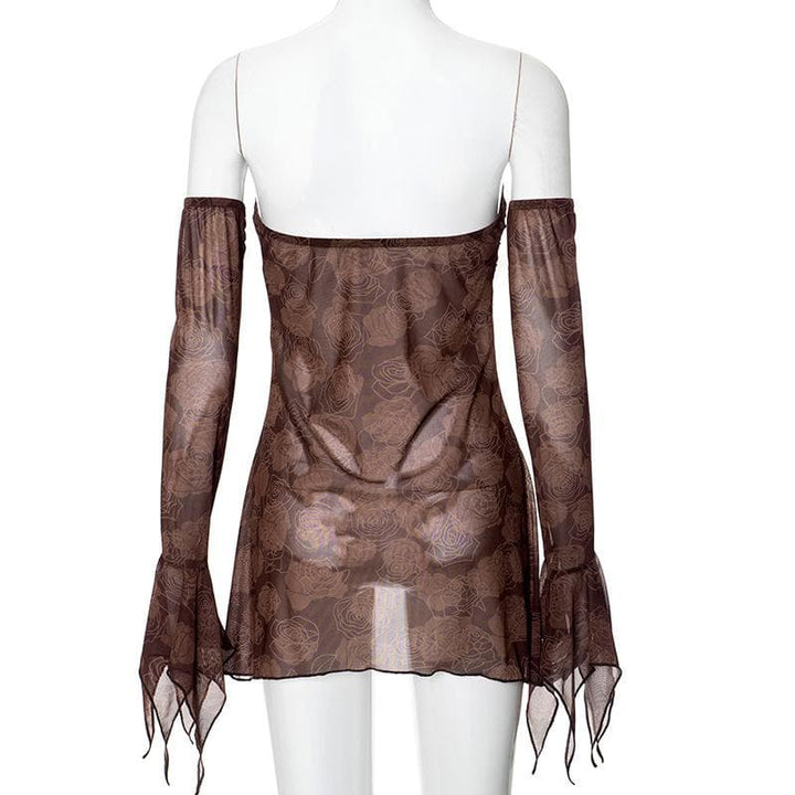 Doguwar riga mai sheƙi mai sheƙi a saman kafada | Kayan Biki na Mata