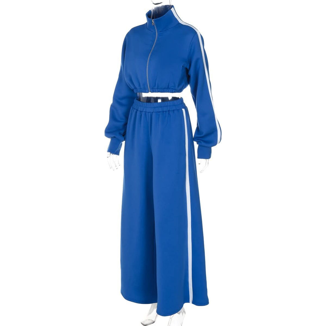 Long sleeve high neck zip-up sports pant set  | Festival Outfits Women