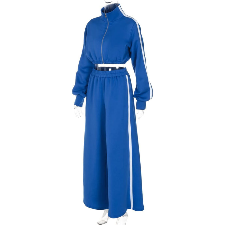 Long sleeve high neck zip-up sports pant set  | Festival Outfits Women