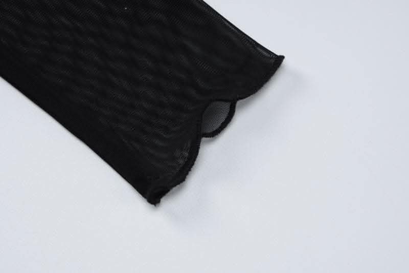 Long sleeve sheer mesh feather ruffle backless mini dress-final-sale  | Festival Outfits Women